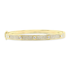 0.97ct 14k Yellow Gold Diamond Pave Bracelet