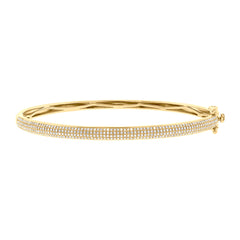 0.71ct 14k Yellow Gold Diamond Pave Bangle