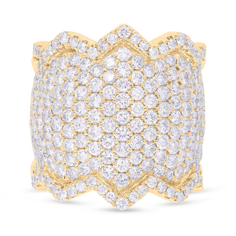 3.91ct 14k Yellow Gold Diamond Pave Lady's Ring