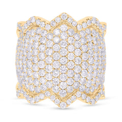 3.91ct 14k Yellow Gold Diamond Pave Lady's Ring
