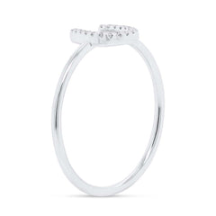 0.06ct 14k White Gold Diamond Horseshoe Ring