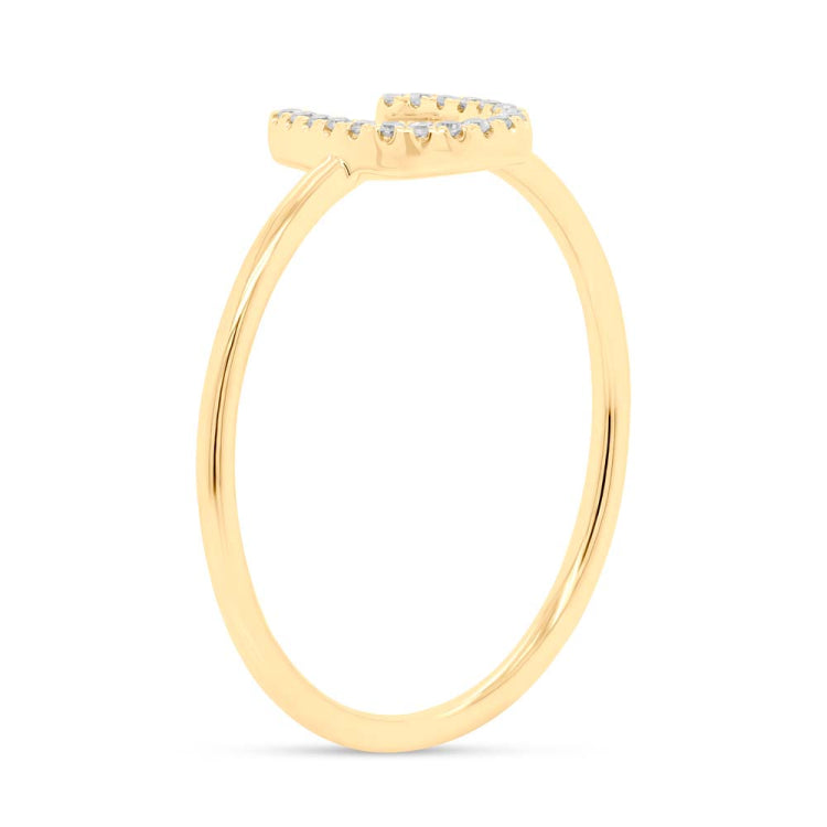 0.06ct 14k Yellow Gold Diamond Horseshoe Ring