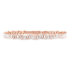 2.89ct 14k Rose Gold Diamond Baguette Bangle