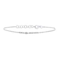 0.19ct 14k White Gold Diamond Baguette Bracelet