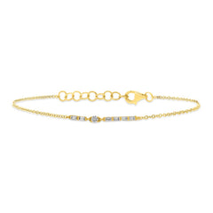 0.19ct 14k Yellow Gold Diamond Baguette Bracelet