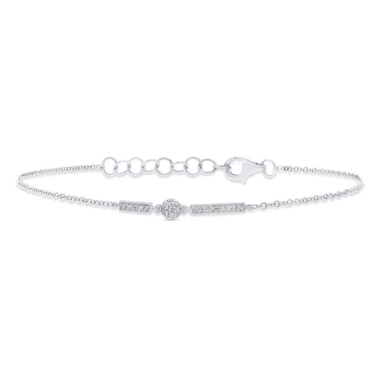 0.09ct 14k White Gold Diamond Bracelet