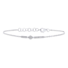 0.09ct 14k White Gold Diamond Bracelet