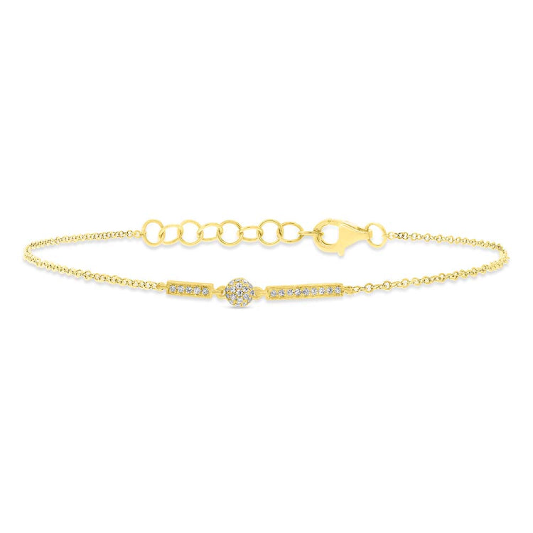 0.09ct 14k Yellow Gold Diamond Bracelet