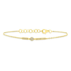 0.09ct 14k Yellow Gold Diamond Bracelet