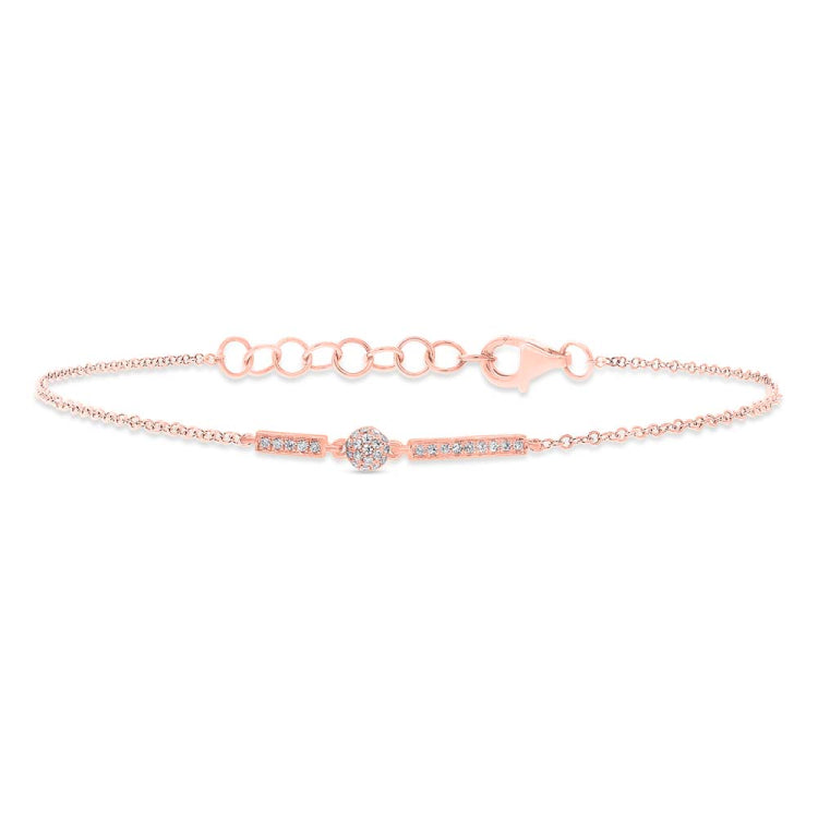 0.09ct 14k Rose Gold Diamond Bracelet