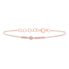 0.09ct 14k Rose Gold Diamond Bracelet