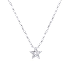 0.06ct 14k White Gold Diamond Star Pendant