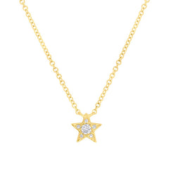 0.06ct 14k Yellow Gold Diamond Star Pendant