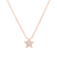 0.06ct Rose White Gold Diamond Star Pendant