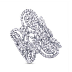 4.43ct 18k White Gold Diamond Lady's Ring Size 8.5