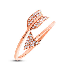 0.15ct 14k Rose Gold Diamond Arrow Ring