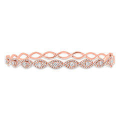 0.89ct 14k Rose Gold Diamond Bangle