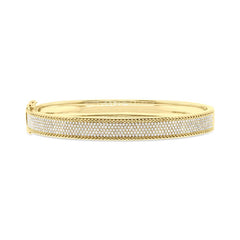 1.00ct 14k Yellow Gold Diamond Pave Bangle