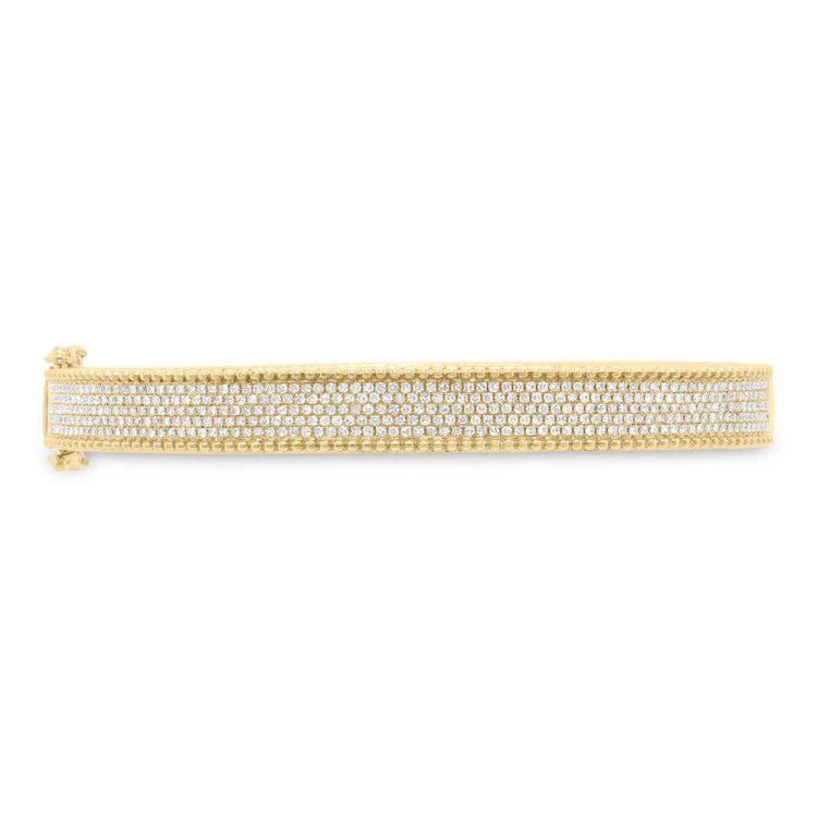 1.00ct 14k Yellow Gold Diamond Pave Bangle
