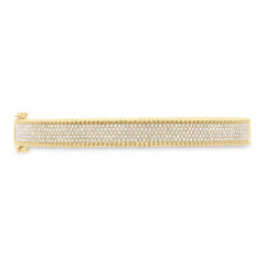 1.00ct 14k Yellow Gold Diamond Pave Bangle