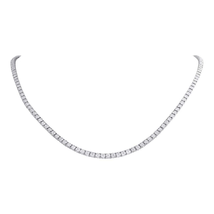 8.70ct 14k Yellow Gold Diamond Tennis Necklace 36