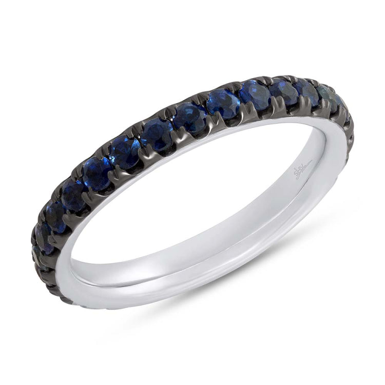 1.46ct 14k White Gold Blue Sapphire Eternity Band