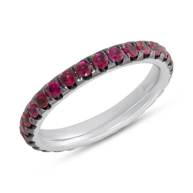 1.42ct 14k White Gold Ruby Eternity Band