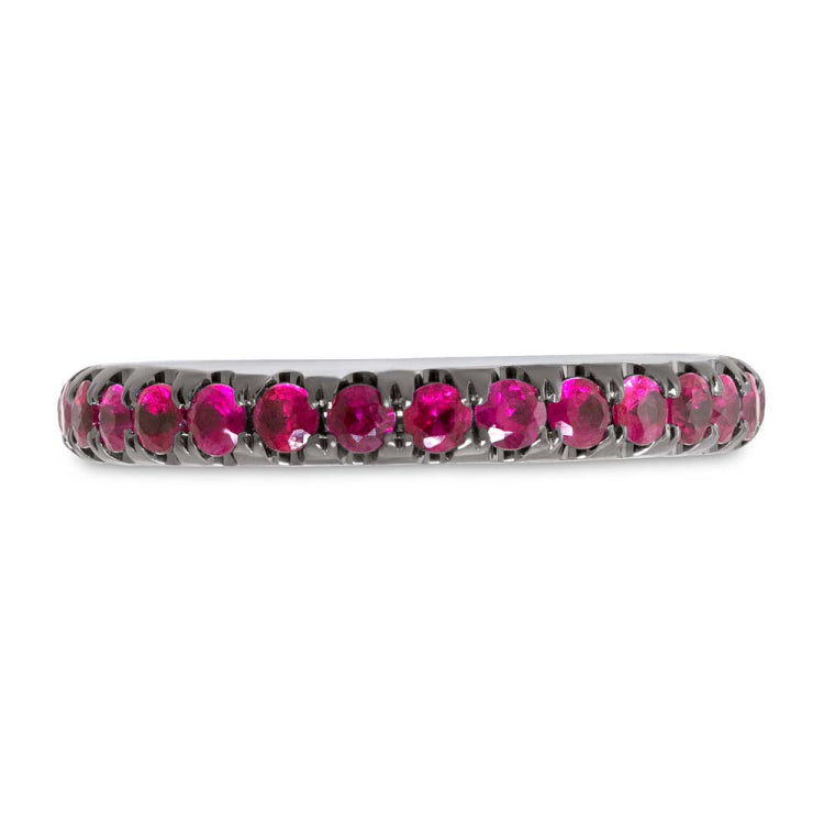 1.42ct 14k White Gold Ruby Eternity Band