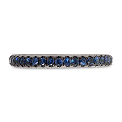 0.71ct 14k White Gold Blue Sapphire Eternity Band