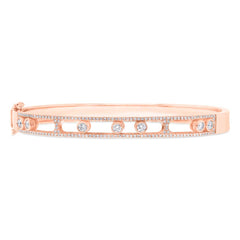 0.80ct 14k Rose Gold Diamond Slider Bangle
