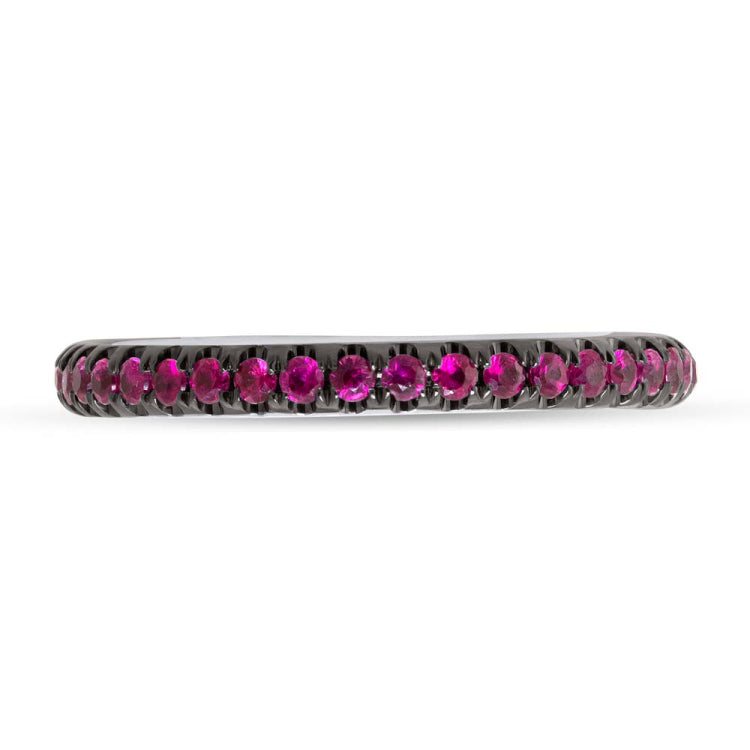 0.73ct 14k White Gold Ruby Eternity Band