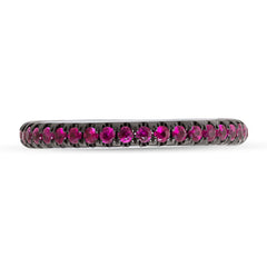 0.73ct 14k White Gold Ruby Eternity Band