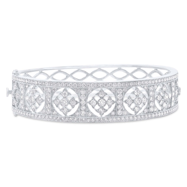 3.43ct 14k White Gold Diamond Bangle