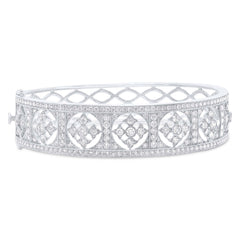 3.43ct 14k White Gold Diamond Bangle