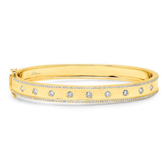 0.97ct 14k Yellow Gold Diamond Bangle