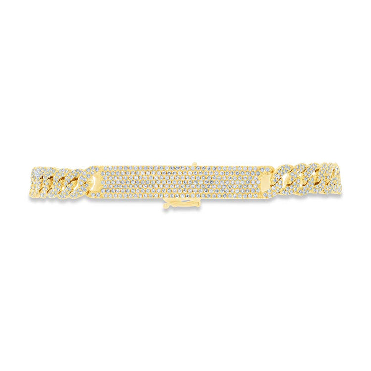 1.75ct 14k Yellow Gold Diamond Pave Chain Bracelet
