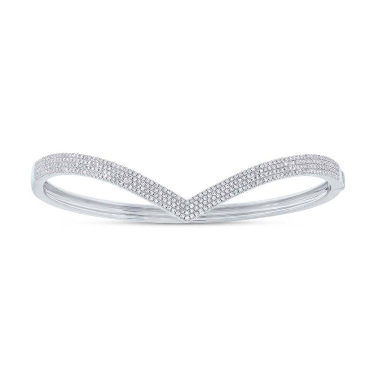 0.92ct 14k White Gold Diamond Pave Bangle