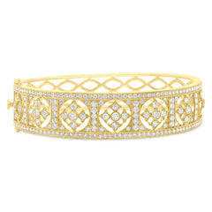 3.43ct 14k Yellow Gold Diamond Bangle