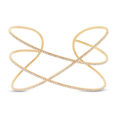 0.95ct 14k Yellow Gold Diamond Bangle