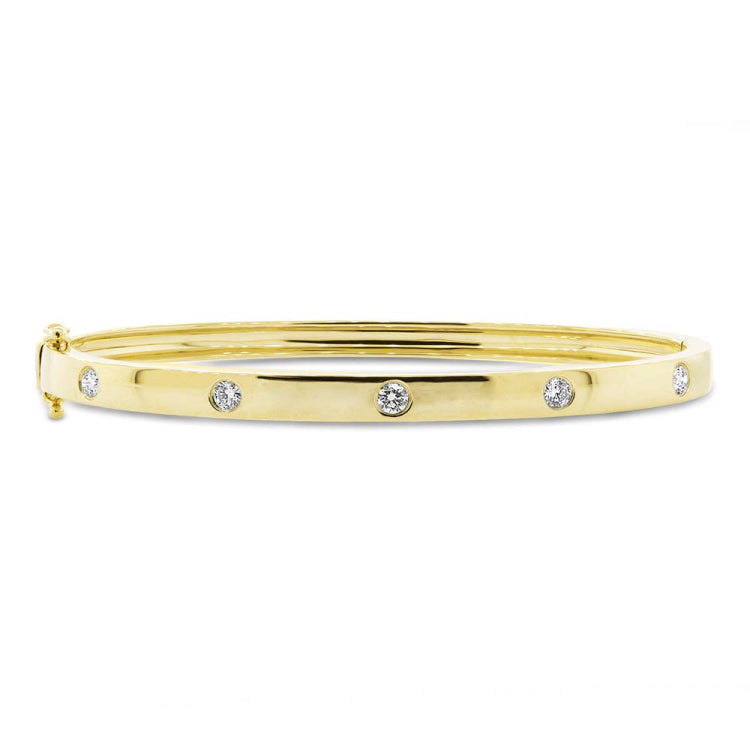 0.38ct 14k Yellow Gold Diamond Bangle