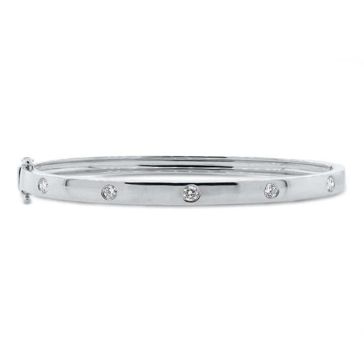 0.38ct 14k White Gold Diamond Bangle