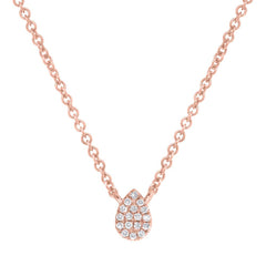 0.05ct 14k Rose Gold Diamond Pave Necklace