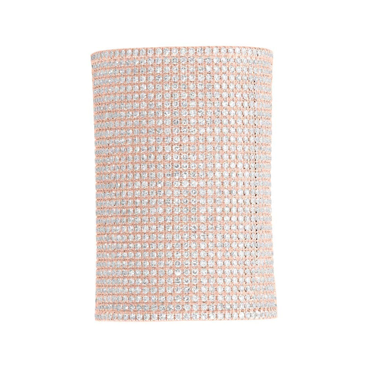 2.41ct 14k Rose Gold Diamond Pave Lady's Ring