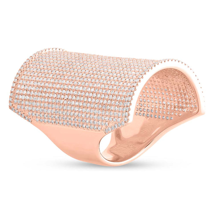2.41ct 14k Rose Gold Diamond Pave Lady's Ring