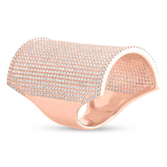 2.41ct 14k Rose Gold Diamond Pave Lady's Ring