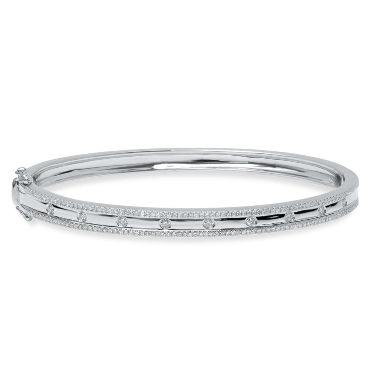 0.62ct 14k White Gold Diamond Bangle