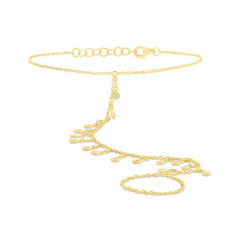 0.17ct 14k Yellow Gold Diamond Shaker Hand Chain Bracelet