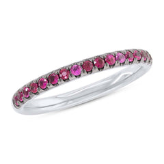 0.32ct 14k White Gold Ruby Lady's Band