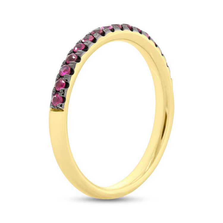 0.32ct 14k Yellow Gold Ruby Lady's Band