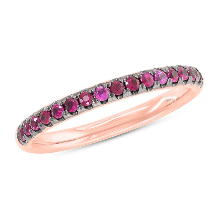 0.32ct 14k Rose Gold Ruby Lady's Band